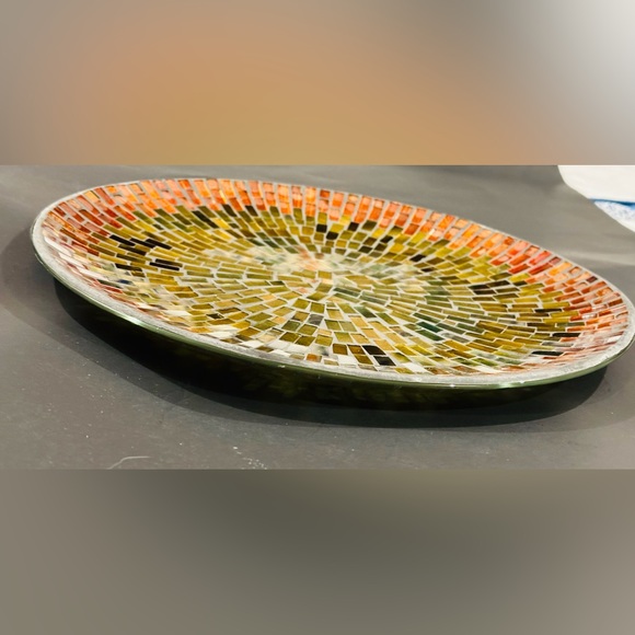 Mosaic Plate. Don't know much about it but beautiful, made with stained glass - Picture 4 of 9